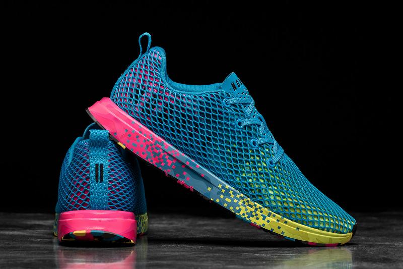 Blue Nobull Neon Glitch Mesh Runner Men's Running Shoes | CA L1123I